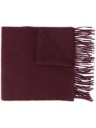 Carhartt Fringed Knitted Scarf - Red