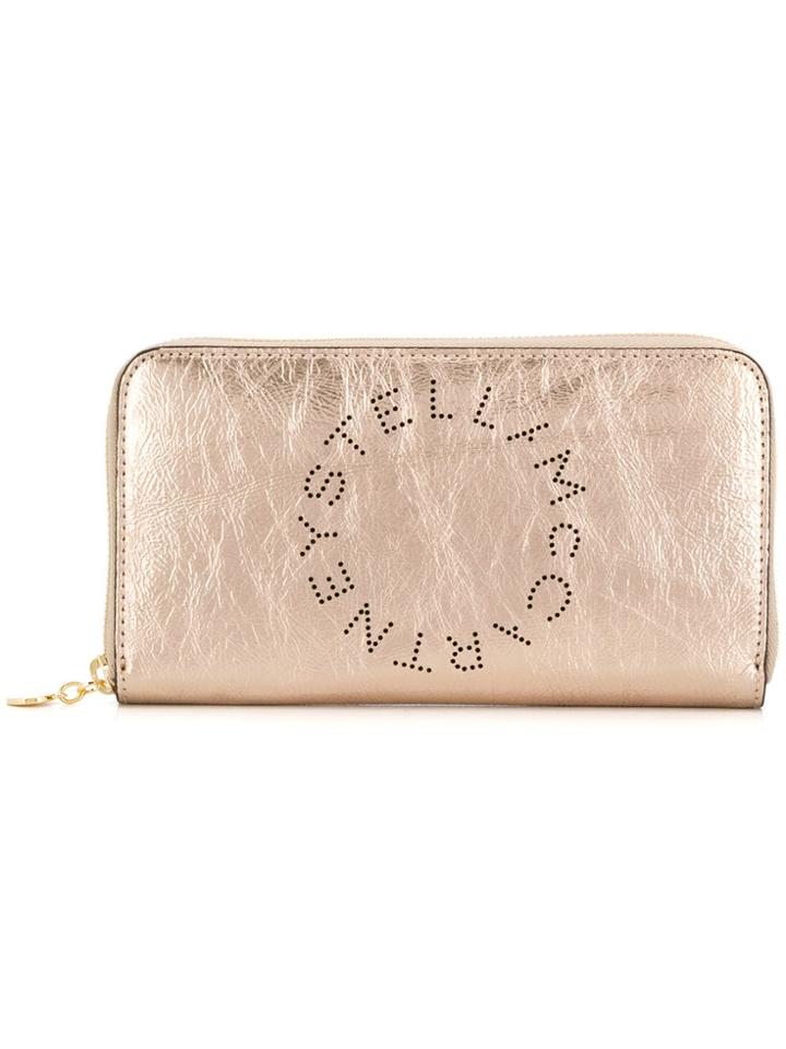 Stella Mccartney Stella Logo Zip Around Wallet - Gold