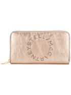 Stella Mccartney Stella Logo Zip Around Wallet - Gold