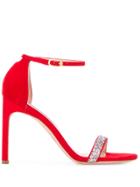 Stuart Weitzman Nudist Crystal-embellished Sandals - Red