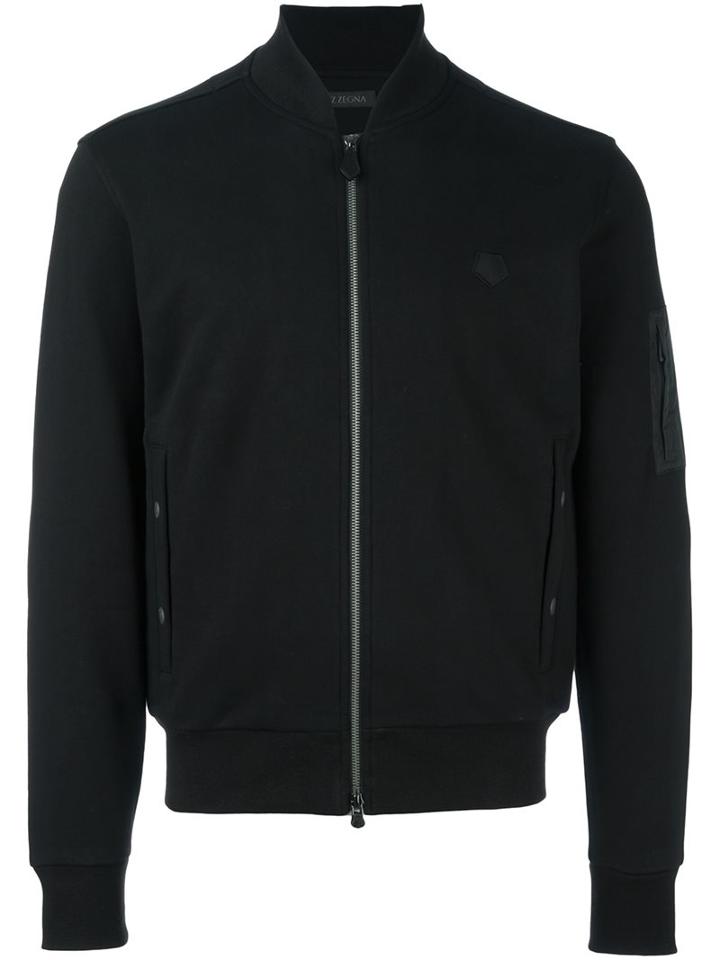 Z Zegna Zipped Cardigan, Men's, Size: Xl, Black, Cotton