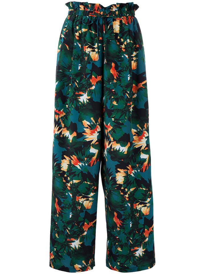Estnation - Tropical Print Trousers - Women - Polyester - 38, Polyester