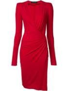 Alexandre Vauthier Wrap Effect Dress, Women's, Size: 36, Red, Spandex/elastane/viscose
