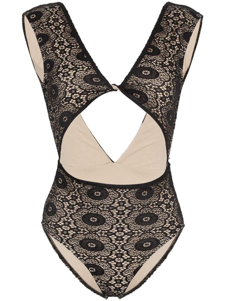 Beth Richards Lace Twist Front Swimsuit - Black