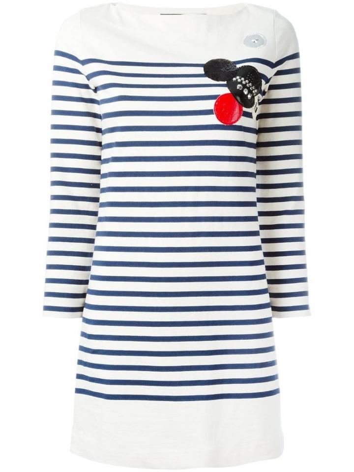 Marc By Marc Jacobs Patched Breton Stripe Dress - Neutrals