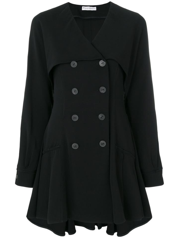 Jw Anderson Double-breasted Skater Dress - Black