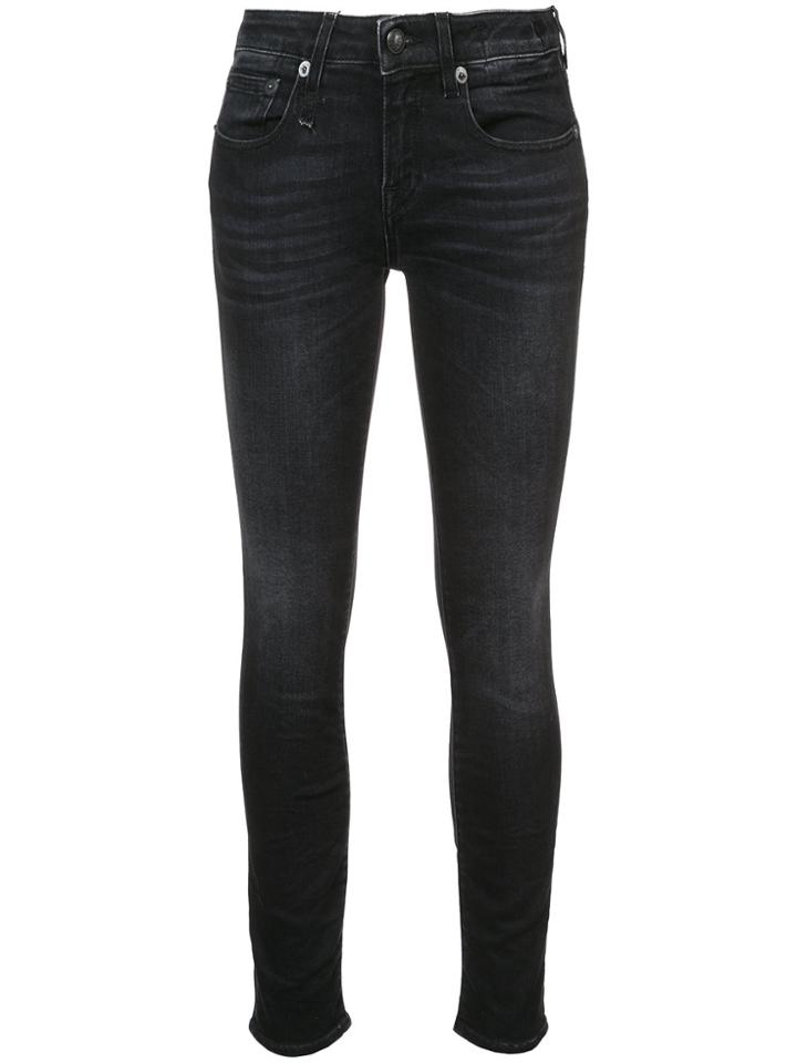 R13 Stonewashed Skinny Jeans - Black
