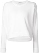 T By Alexander Wang Scoop Neck Sweatshirt, Women's, Size: Xs, White, Cotton/polyester/modal