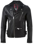 Diesel 'l-gibson 1' Biker Jacket, Men's, Size: Large, Black, Lamb Skin/polyester/acetate