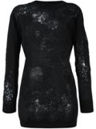 Ermanno Scervino Floral Pattern Jumper, Women's, Size: 42, Black, Polyamide/viscose/virgin Wool