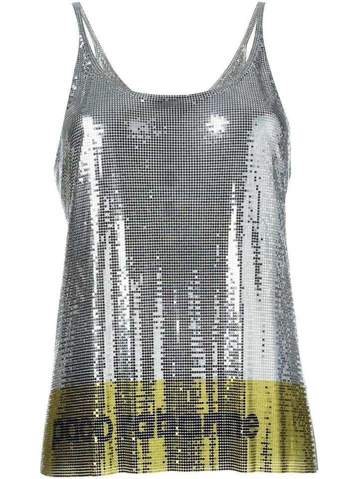 Paco Rabanne Metallic (grey) Tank Top, Women's, Size: 38, Metal
