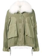 Yves Salomon Army Fur Trimmed Military Jacket - Green