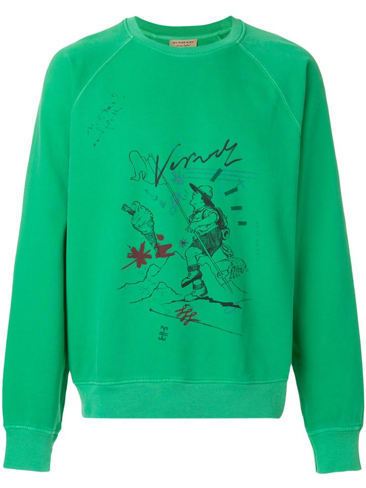 Burberry Front Printed Icecream Sweatsirt - Green