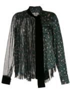 Sacai Velvet Trim Blouse - Green