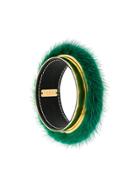 Marni Fur Cuff Bracelet - Green