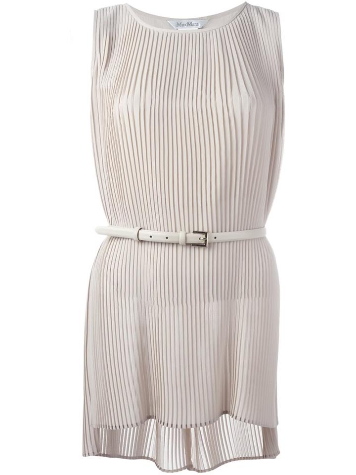 Max Mara Pleated Tank Top, Women's, Size: 44, Nude/neutrals, Polyester/acetate/silk/nylon