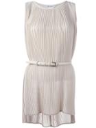Max Mara Pleated Tank Top, Women's, Size: 44, Nude/neutrals, Polyester/acetate/silk/nylon