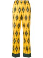 F.r.s For Restless Sleepers Flared Printed Trousers - Yellow & Orange