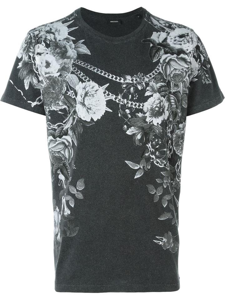 Diesel Rose Print T-shirt