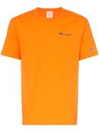 Champion Logo Embroidered Cotton T-shirt - Orange