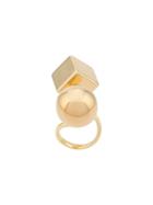 Mulberry Medium Cube Ball Ring - Gold