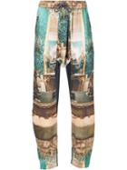 Vivienne Westwood Man Drawstring Victorian Print Tapered Trousers