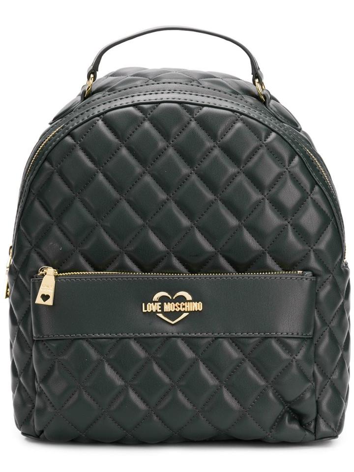 Love Moschino Quilted Backpack - Grey