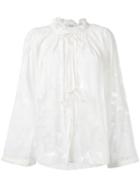 Dorothee Schumacher Sheer Tie-up Blouse, Women's, Size: 4, White, Silk/cotton/viscose