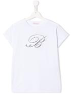 Miss Blumarine Teen Logo Studs T-shirt - White