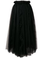 Ermanno Scervino Pleated Tulle Skirt - Black