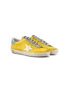 Golden Goose Kids Star Print Lace Up Sneakers - Yellow