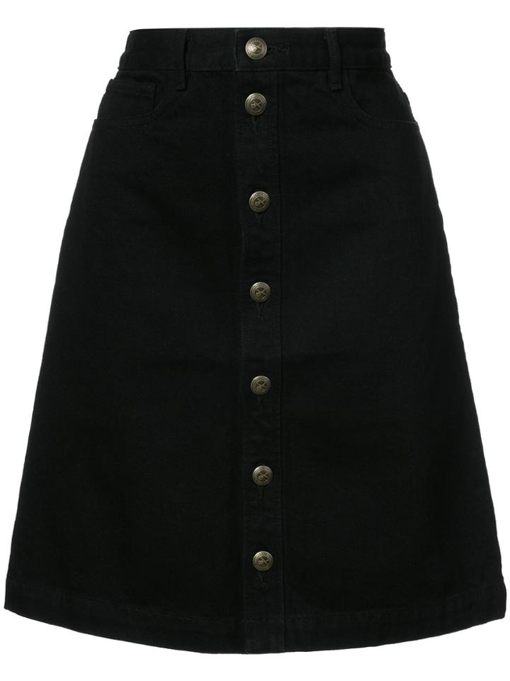 A.p.c. Buttoned A-line Skirt - Black