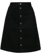 A.p.c. Buttoned A-line Skirt - Black
