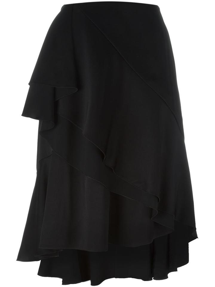 Lanvin Asymmetric Skirt, Women's, Size: 38, Black, Viscose/acetate/silk