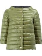 Herno Reversible Cropped Sleeve Padded Jacket - Green