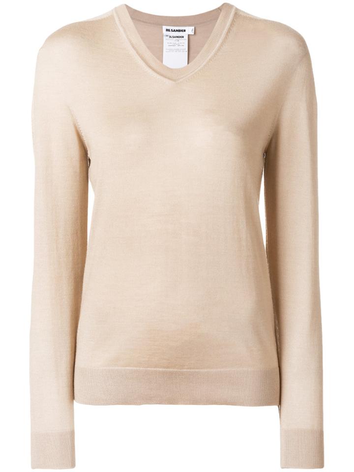 Jil Sander V-neck Jumper - Brown