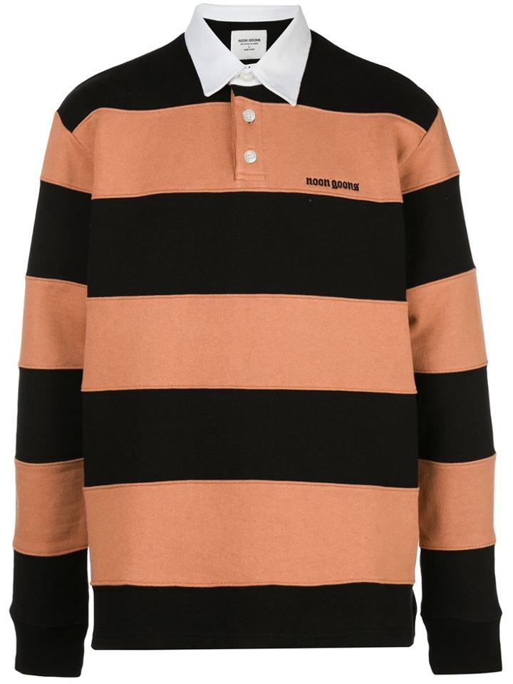 Noon Goons Striped Pattern Polo Shirt - Brown
