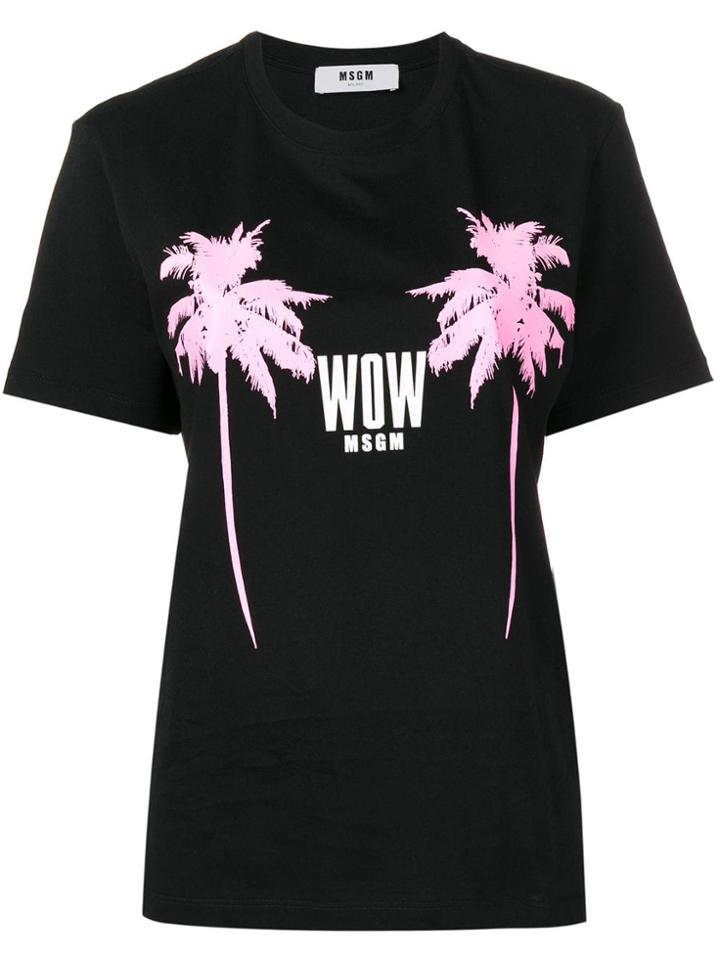 Msgm Palm Trees T-shirt - Black