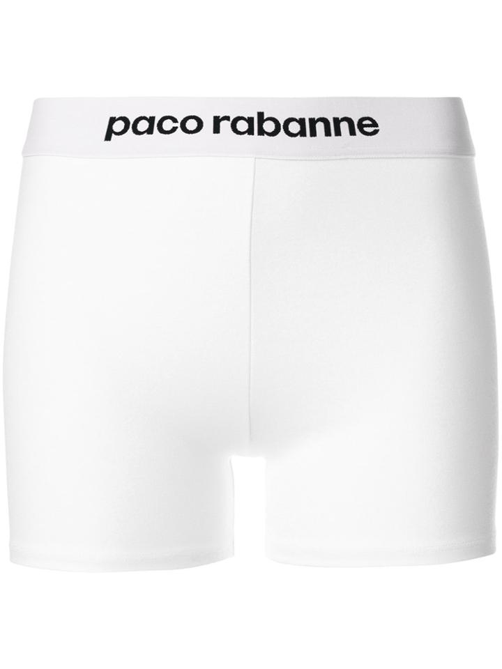 Paco Rabanne Logo Waistband Shorts - White