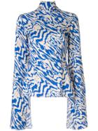 Solace London Kimmie Abstract Animal Print Top - Blue