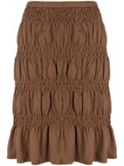 Romeo Gigli Vintage Gathered Short Skirt - Brown