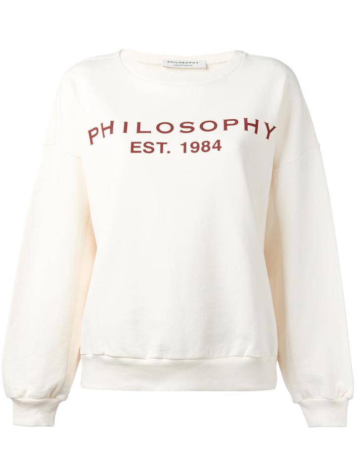 Philosophy Di Lorenzo Serafini Logo Print Sweatshirt, Size: Small, Nude/neutrals, Cotton