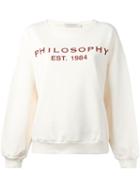 Philosophy Di Lorenzo Serafini Logo Print Sweatshirt, Size: Small, Nude/neutrals, Cotton