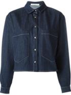 Lucio Vanotti Contrast Seam Cropped Denim Jacket