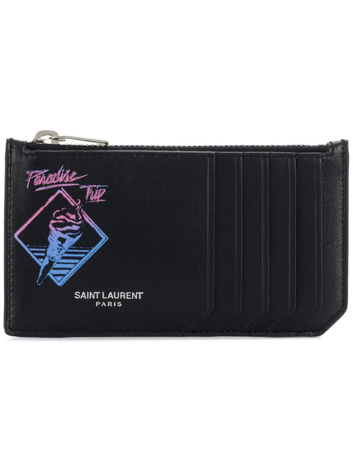 Saint Laurent Paradise Trip Fragment Card Holder - Black