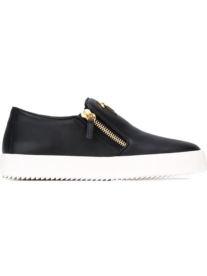 Giuseppe Zanotti Design Eve Slip-on Sneakers, Women's, Size: 37, Black, Leather/rubber