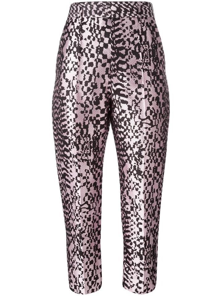 Haider Ackermann 'madeline' Cropped Trousers, Women's, Size: 36, Pink/purple, Silk/cotton/polyester