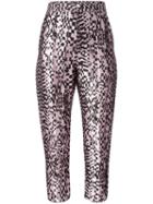 Haider Ackermann 'madeline' Cropped Trousers, Women's, Size: 36, Pink/purple, Silk/cotton/polyester