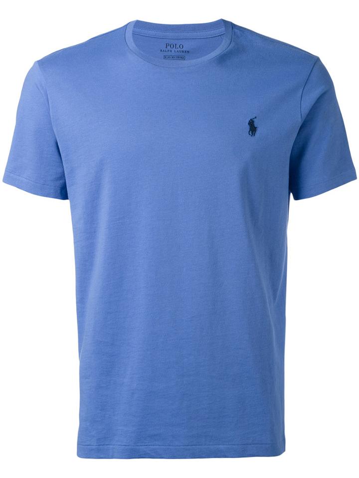 Embroidered Logo T-shirt - Men - Cotton - Xxl, Blue, Cotton, Polo Ralph Lauren