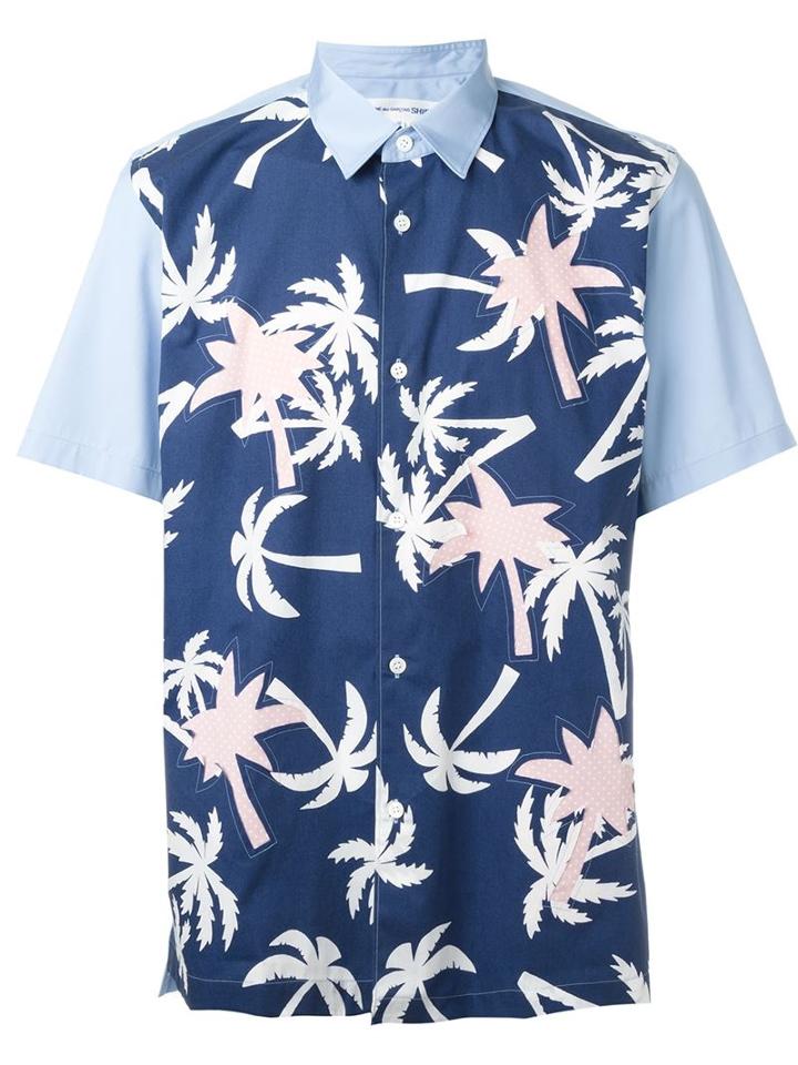 Comme Des Garçons Shirt Palm Tree Print Shortsleeved Shirt